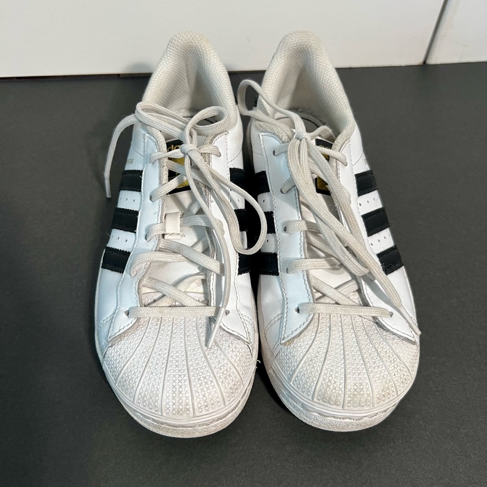 ALL-LEATHER ADIDAS SUPERSTAR Leather Black White Sneaker 2.5